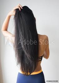 Slicked back hair continues to be one of the most popular men's hairstyles. Back View Of Woman With Beautiful Long Straight Black Hair Buy This Stock Photo And Explore Similar Images At Adobe Stock Adobe Stock