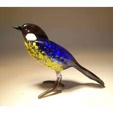 Blown Glass Tit Bird Figurine