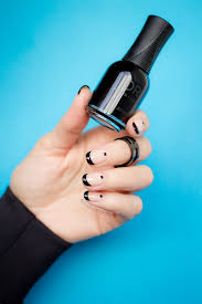black and nails with orly liquid