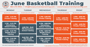 our training schedule