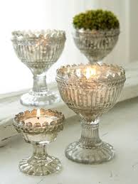 Vintage Glass Tealight Holders Mercury