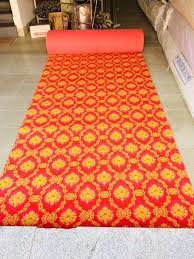 red printed non woven floor carpet for