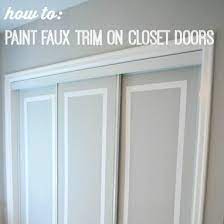 painted sliding closet doors faux trim