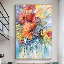 Colorful Flower Oil Painting 3d Flowers