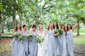 Light Blue Gray Flowing Bridesmaid Dresses