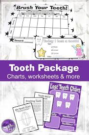 Tooth Package Lost Teeth Chart Brushing Teeth Chart Cards