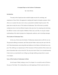 synopsis paper on the garden of gethsemane