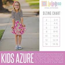 Kids Azure Size Chart Lularoe Kids Sizing Lularoe Size