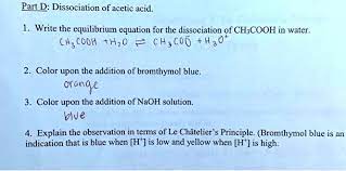 Dissociation Of Acetic Acid
