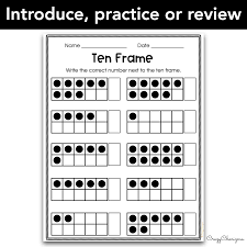 ten frame practice worksheets numbers 1