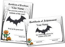 5 Halloween Certificates Plastic Mouldings
