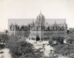 Image of INDIA: RAILWAY STATION. - The Chhatrapati Shivaji Terminus  (formerly The Victoria Terminus) In Bombay (now Mumbai), India. Photograph,  Late 19th Or Early 20th Century. From Granger - Historical Picture Archive