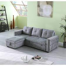 L Shaped Velvet Modern Sectional Sofa