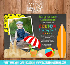 Printable Chalkboard Beach Birthday Photo Invitation Summer Boy