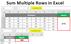 how to sum multiple rows in excel