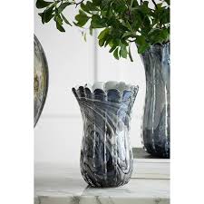 Gray Multicolor Blown Glass Vase 76718