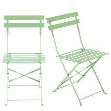 Aqua Metal Folding Garden Chairs X2