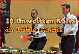 15 unwritten table tennis rules that