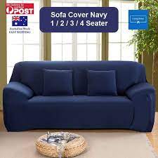 Sofa Cover 1 2 3 4 Seater Navy Stretch