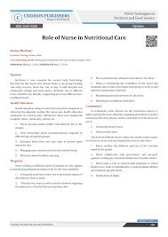 pdf role of nurse in nutritional care