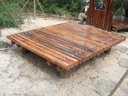 Wooden Platform Used As A Bench Patio