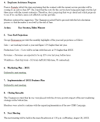 Meeting Minutes Sample Format For A Typical Meeting Minutes Document