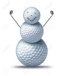 Winter Golfing And Holiday Golf Symbol Represented By Golf Balls Placed To  Look Like A Happy