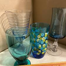 Vintage Blue Glassware Favorite Glass