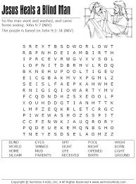 9 as jesus was walking along, he saw a man who had been blind from birth. Jesus Heals Blind Word Search Sermons4kids