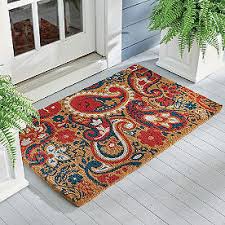 patriotic paisley coir door mat