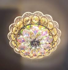 Crystal Ceiling Light With Center Moving