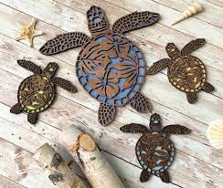 Tropical Sea Turtle Family Wall Art