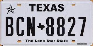 texas license plate or vin