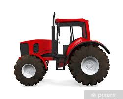 Sticker Red Tractor Isolated Pixers
