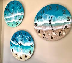 Beach Flavoured Resin Art Clock 40cm
