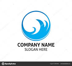 Blue Ocean Wave Vector Logo Icon Design Template Stock