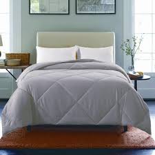 St James Home Light Gray Solid Full Queen Comforter P18 0240 Q G The Home Depot