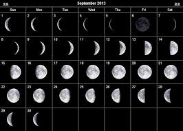 Moon Phases 2013 September September 2013 Moon Calendar
