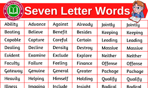 list of seven letter words in english