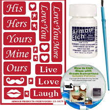 His And Hers Diy Glass Etching Kit 2 8