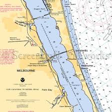 Florida Melbourne Nautical Chart Decor