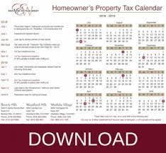 california property tax calendar