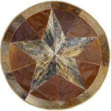 rodeo texas star patch cowhide rug
