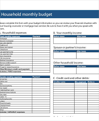 Form For Monthly Budget Magdalene Project Org