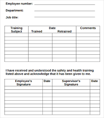 Employee Training Record Template Excel Task List Templates