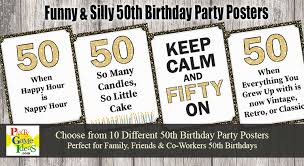 50th birthday party posters funny es