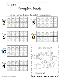 frames math worksheet kindergarten