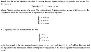 Solved Recall That The Vector Equation