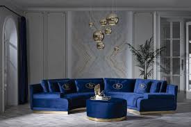 allegra sofa set in royal blue