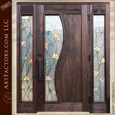 Tulip Stained Glass Door Craftsman